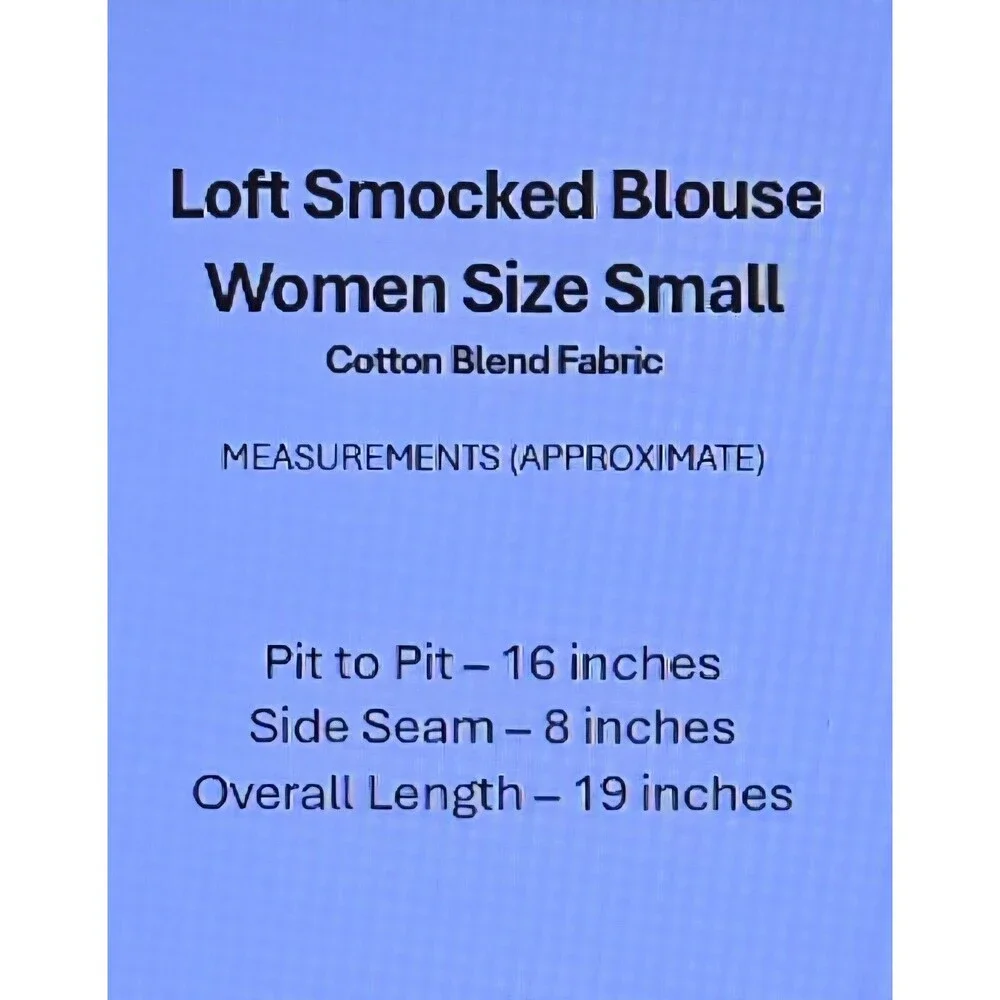 LOFT Womens Small Black Smocked Peplum Puff Sleeve Square Neck Blouse‎